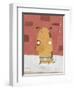 Smiling dog on a leash-Harry Briggs-Framed Giclee Print