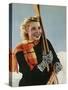 Smiling Female Skier-null-Stretched Canvas