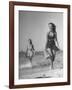 Smiling Girls Carrying Skis Out of the Water onto Beach-null-Framed Photographic Print