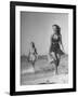 Smiling Girls Carrying Skis Out of the Water onto Beach-null-Framed Photographic Print