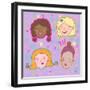 Smiling Girls - Cute Stylish Modern Set. This Illustration in Vector - in My Portfolio.-smilewithjul-Framed Art Print