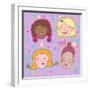 Smiling Girls - Cute Stylish Modern Set. This Illustration in Vector - in My Portfolio.-smilewithjul-Framed Art Print