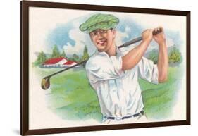 Smiling Golfer-null-Framed Art Print