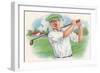 Smiling Golfer-null-Framed Art Print