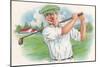 Smiling Golfer-null-Mounted Art Print