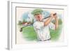 Smiling Golfer-null-Framed Art Print