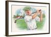 Smiling Golfer-null-Framed Art Print