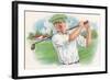 Smiling Golfer-null-Framed Art Print