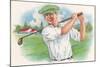 Smiling Golfer-null-Mounted Art Print