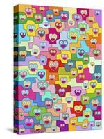 Smiling Hearts Pattern II-Miguel Balbás-Stretched Canvas