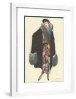 Smiling Lady with Fur-Trimmed Coat-null-Framed Art Print