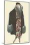 Smiling Lady with Fur-Trimmed Coat-null-Mounted Art Print