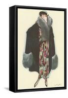 Smiling Lady with Fur-Trimmed Coat-null-Framed Stretched Canvas