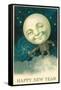 Smiling Moon Doffing Hat-null-Framed Stretched Canvas