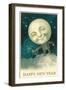 Smiling Moon Doffing Hat-null-Framed Art Print