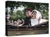 Smiling Newlyweds Prince Harry and Meghan and Wave-Associated Newspapers-Stretched Canvas