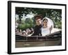 Smiling Newlyweds Prince Harry and Meghan and Wave-Associated Newspapers-Framed Photo