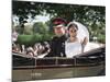Smiling Newlyweds Prince Harry and Meghan and Wave-Associated Newspapers-Mounted Photo