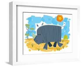 Smiling rhinoceros-Harry Briggs-Framed Premium Giclee Print