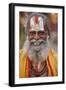 Smiling sadhu with Vishnu mark on his forehead, Rishikesh, Uttarakhand, India-Godong-Framed Photographic Print