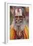 Smiling sadhu with Vishnu mark on his forehead, Rishikesh, Uttarakhand, India-Godong-Framed Photographic Print