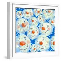 Smiling Snowballs, 2011-David Cooke-Framed Giclee Print