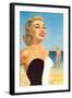 Smiling Woman in Swimsuit-null-Framed Art Print