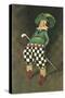 Smirking Little Golfer-null-Stretched Canvas