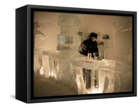 Smirnoff Ice Bar, Ice Hotel, Quebec, Quebec, Canada-Alison Wright-Framed Stretched Canvas
