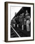 Smith College Girls Standing at Northampton Station with Their Suitcases-Yale Joel-Framed Photographic Print