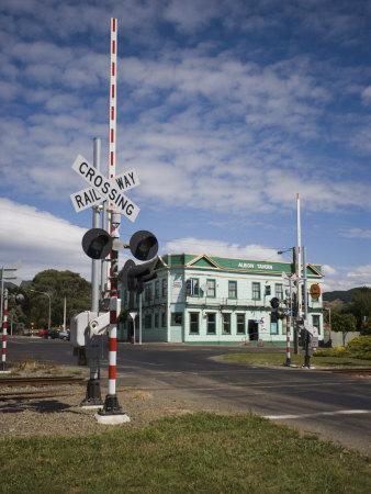 Railway Crossing, Shannon, Manawatu, North Island, New Zealand, Pacific