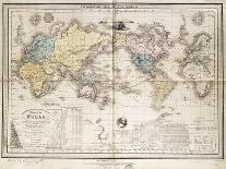World Map Showing British Possessions and Emigration Routes, 1851-Smith Evans-Laminated Giclee Print