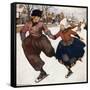 Smith: Silver Skates-Jessie Willcox-Smith-Framed Stretched Canvas