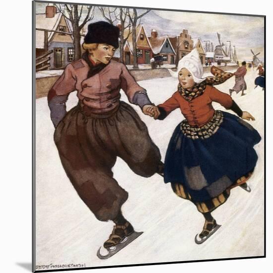 Smith: Silver Skates-Jessie Willcox-Smith-Mounted Giclee Print