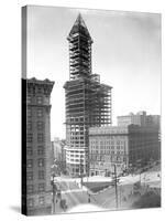 Smith Tower Construction Photograph - Seattle, WA-Lantern Press-Stretched Canvas