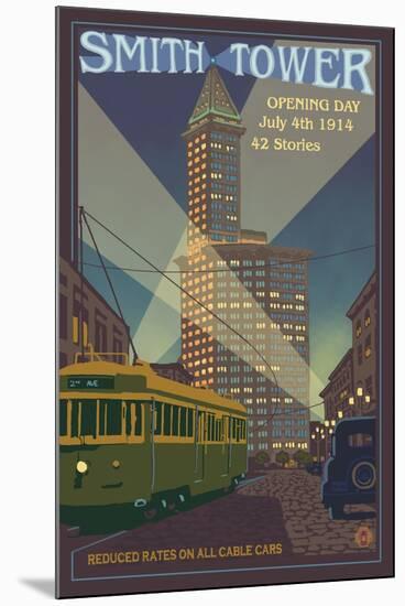 Smith Tower, Seattle, Washington-Lantern Press-Mounted Art Print