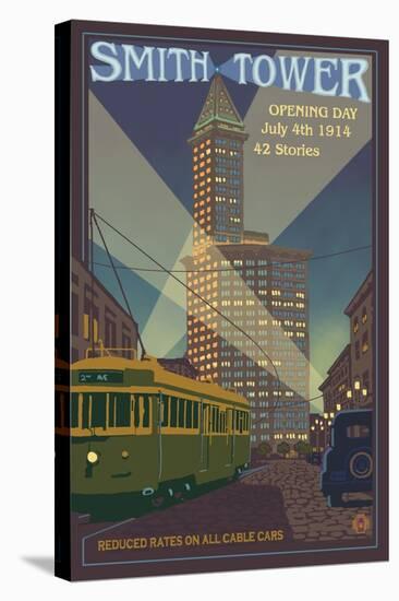 Smith Tower, Seattle, Washington-Lantern Press-Stretched Canvas