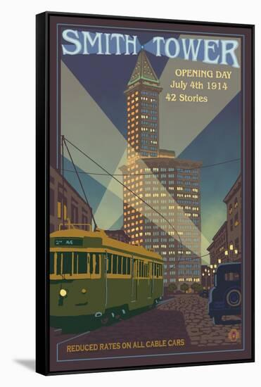 Smith Tower, Seattle, Washington-Lantern Press-Framed Stretched Canvas