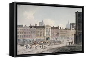 Smithfield Market, City of London, 1810-George Shepherd-Framed Stretched Canvas