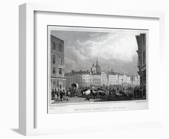 Smithfield Market from the Barrs, Engraved by Thomas Barber, C.1830-Shepherd-Framed Giclee Print