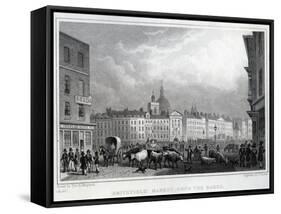 Smithfield Market from the Barrs, Engraved by Thomas Barber, C.1830-Shepherd-Framed Stretched Canvas