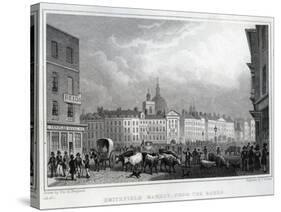 Smithfield Market from the Barrs, Engraved by Thomas Barber, C.1830-Shepherd-Stretched Canvas