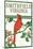 Smithfield, Virginia - Cardinal Perched on a Holly Branch-Lantern Press-Mounted Art Print