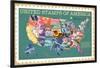 Smithsonian - United Stamps Of America-null-Lamina Framed Poster