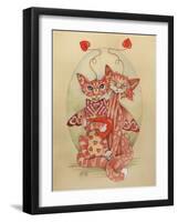 Smitten Kittens-Linda Ravenscroft-Framed Giclee Print