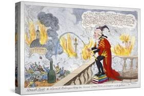 Smoak Jack the Alarmist, Extinguishing the Second Great Fire of London (A La Gullive)!!!, 1819-George Cruikshank-Stretched Canvas