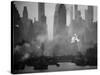 Smoggy Waterfront Skyline of New York City as Seen from the Shores of New Jersey-Andreas Feininger-Stretched Canvas