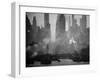 Smoggy Waterfront Skyline of New York City as Seen from the Shores of New Jersey-Andreas Feininger-Framed Premium Photographic Print