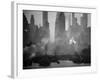Smoggy Waterfront Skyline of New York City as Seen from the Shores of New Jersey-Andreas Feininger-Framed Photographic Print
