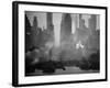 Smoggy Waterfront Skyline of New York City as Seen from the Shores of New Jersey-Andreas Feininger-Framed Photographic Print